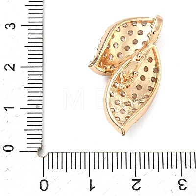 Leaf Brass Micro Pave Cubic Zirconia Enhancer Shortener Bails KK-F934-07D-G-1