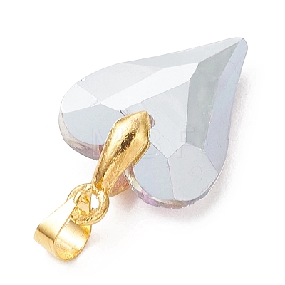 Electroplated Transparent Glass Pendants X-PALLOY-JF05156-01-1
