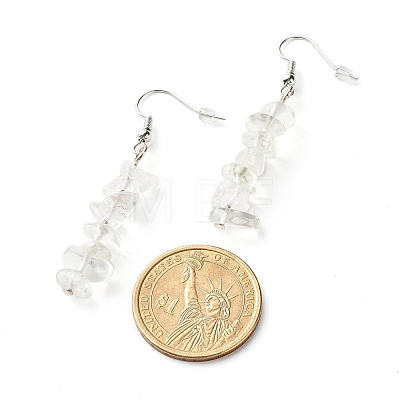 Natural Quartz Crystal Chip Beads Dangle Earrings EJEW-JE04649-06-1