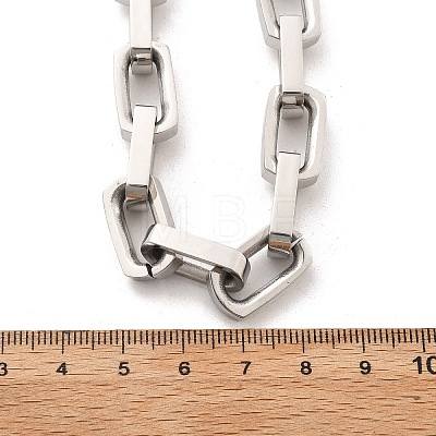 304 Stainless Steel Paperclip Chain Necklaces for Women Men NJEW-A033-02P-1