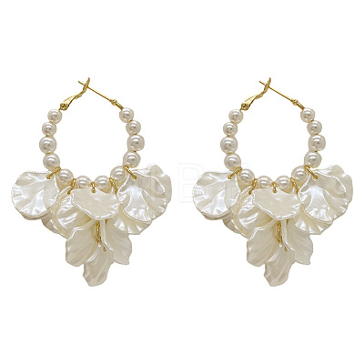 Petaline Alloy Hoop Earrings FS-WG7841D-01-1