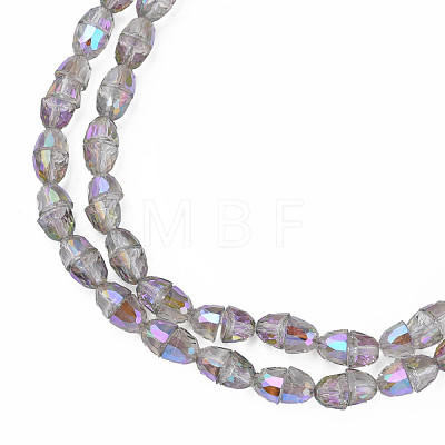 Electroplate Transparent Glass Beads Strands EGLA-N002-35-C01-1