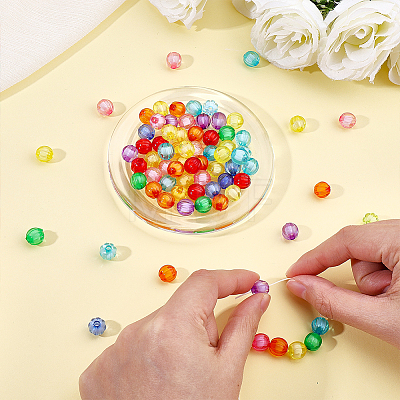 200Pcs Transparent Acrylic Beads OACR-PH0004-84-1