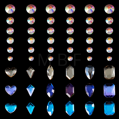  24 Style Transparent K9 Glass Cabochons GLAA-TA0001-24-1