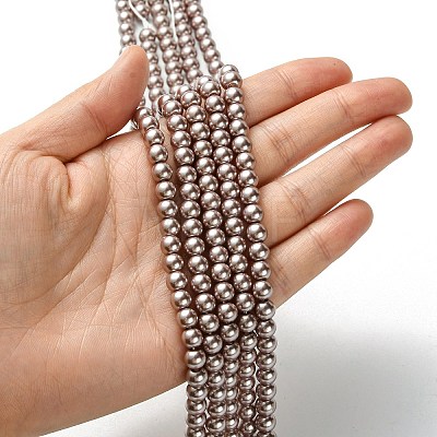 Eco-Friendly Dyed Glass Pearl Round Beads Strands HY-A008-6mm-RB046-1
