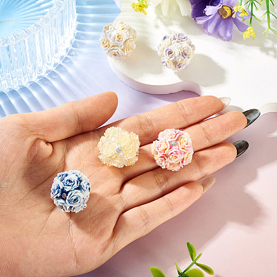 Handmade Rhinestone Clay Pave Beads CLAY-TAC0015-02C-1