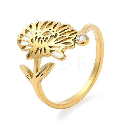 304 Stainless Steel with Cubic Zirconia Adjustable Rings RJEW-K245-48F-G-1