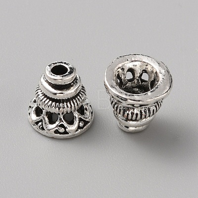 Tibetan Style Alloy Bead Caps FIND-WH0427-94AS-1