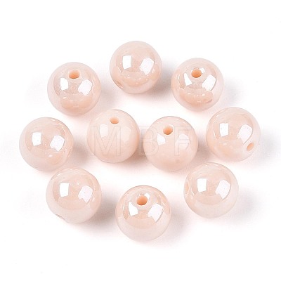 Electroplate Round Glass Beads Strands EGLA-T029-07J-1