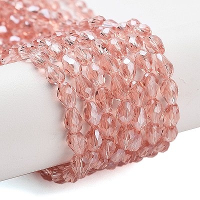 Electroplate Glass Beads Strands EGLA-R008-6x4mm-7-1