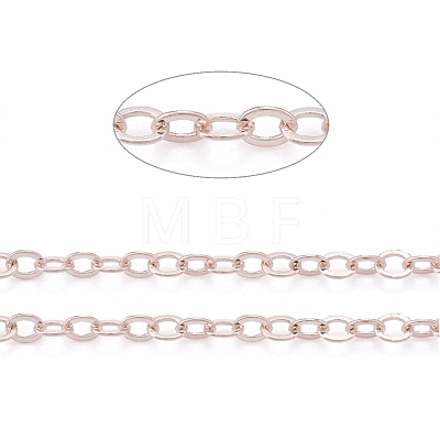 Brass Flat Oval Cable Chains CH030-RG-1