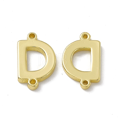 Rack Plating Brass Letter Connector Charms KK-C007-38G-D-1