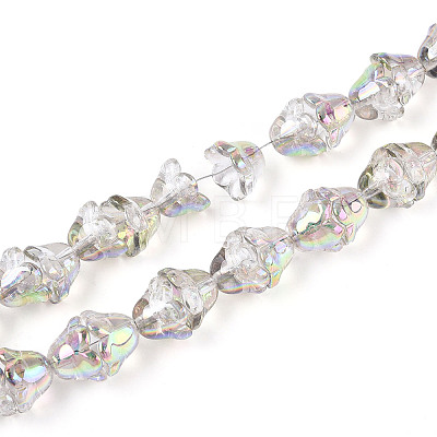 Electroplate Transparent Glass Beads Strands EGLA-N020-03H-1