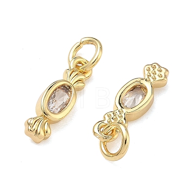 Brass Micro Pave Clear Cubic Zirconia Pendants KK-B170-25G-1