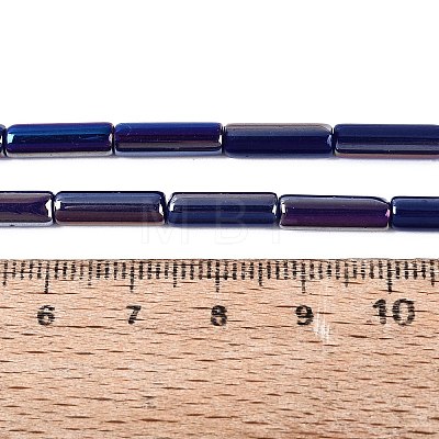 Electroplate Opaque Glass Beads Strands X-EGLA-Q132-02A-B02-1
