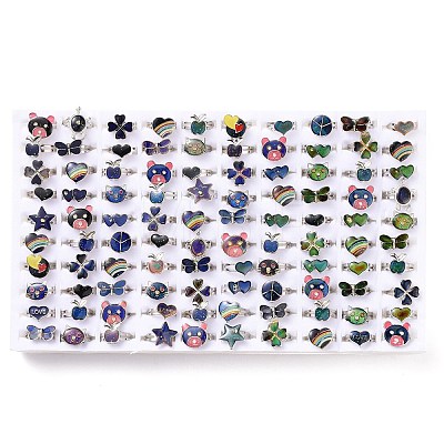 100Pcs Adjustable Mood Ring RJEW-B029-02-1