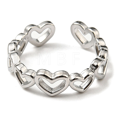 304 Stainless Steel Cuff Rings RJEW-E076-01P-1