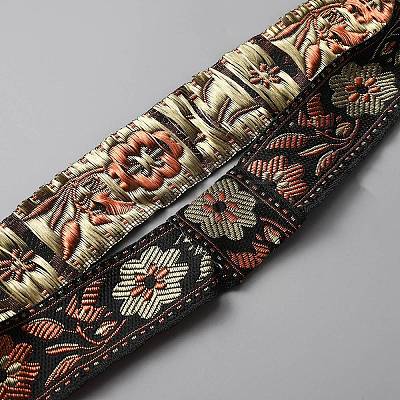 Flower Pattern Polyester Woven Belt Ornament Accessories FIND-WH0127-99-1