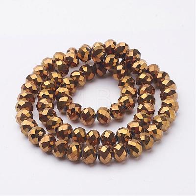 Electroplate Glass Beads Strands GR7x10mmY-M2-1
