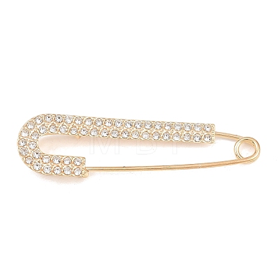 Crystal Rhinestone Safety Pin Brooches JEWB-A040-01C-G-1