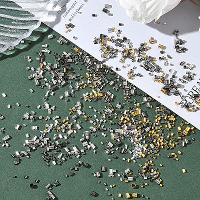 Tube Brass Crimp Beads DIY-YW0017-13-1
