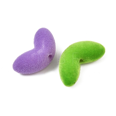Flocking Opaque Acrylic Beads OACR-G055-02E-1
