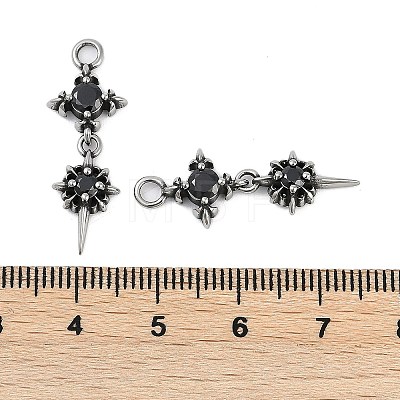 316 Surgical Stainless Steel Micro Pave Cubic Zirconia Pendants STAS-G349-03AS-01-1