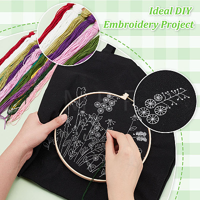 DIY Canvas Shoulder Bag Embroidery Starter Kit DIY-WH0386-47-1