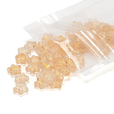 Spray Painted Transparent Glass Beads GLAA-FS0001-01B-1