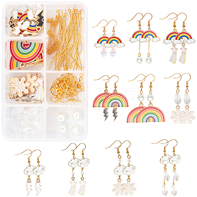 SUNNYCLUE 113 Pieces DIY Cute Weather Themed Earring Making Kits DIY-SC0015-46G-1