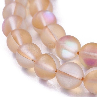 Synthetic Moonstone Beads Strands G-F142-6mm-13-1