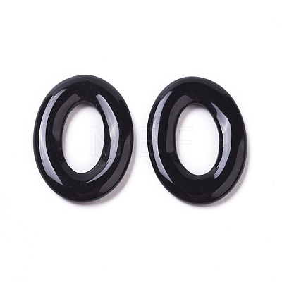 Natural Black Agate Linking Rings G-G798-09-1