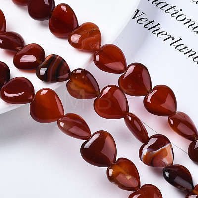 Natural Red Agate Beads Strands G-S364-097-1