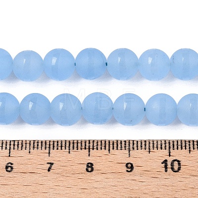 Frosted Natural White Jade Beads Strands G-T138-8mm-209C-1