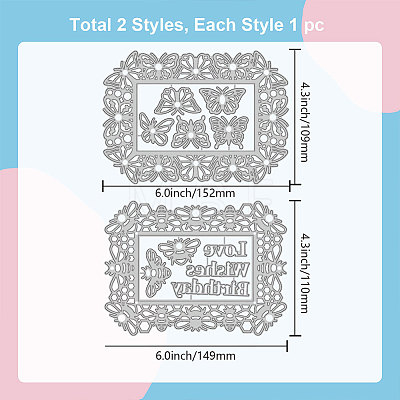 Carbon Steel Cutting Dies Stencils DIY-WH0309-1338-1