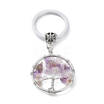 Natural Amethyst Keychain KEYC-E023-03H-1