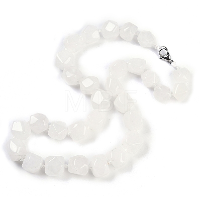 Natural Quartz Crystal Nuggets Beaded Necklaces for Women Men NJEW-K388-01D-1