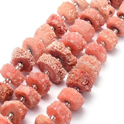 Natural Druzy Quartz Crystal Beads Strands G-F582-B05-1