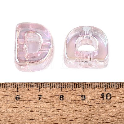 UV Plating Transparent Acrylic European Beads OACR-M027-02D-01-1