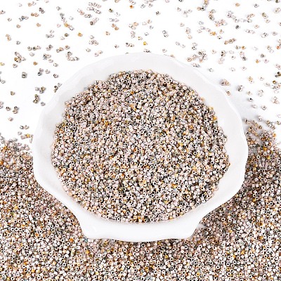 Spray Painted Picasso Cylinder Glass Seed Beads GLAA-T028-12A-05-1