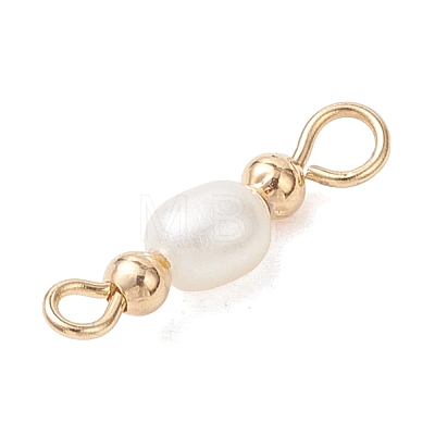 3Pcs 3 Styles Natural Cultured Freshwater Pearl Rice Beaded Links Connector Charms PALLOY-JF04914-02-1