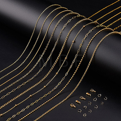 DIY Brass & Stainless Steel Chain Bracelets/ Necklaces Making Kits DIY-GA0008-16-1