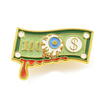 Dollar & Bloody Eyeball Enamel Pins JEWB-F026-03-1