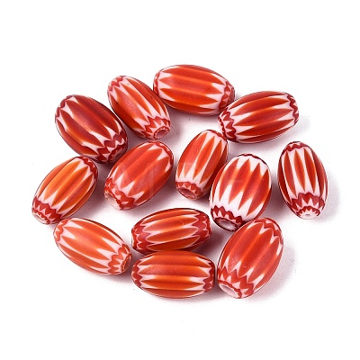 Handmade Millefiori Glass Barrel Beads LA-N002-15F-1