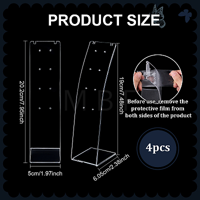 Desktop Acrylic Slant Back Single Necklace Display Stands ODIS-WH0025-234C-1
