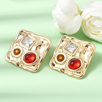 304 Stainless Steel Rhinestone Stud Earrings SA-CBAF6AD-26G-B-1
