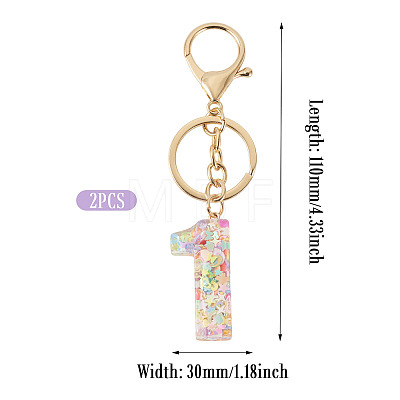 Number 1 Transparent Resin Keychains KEYC-TADJ0001-10A-1