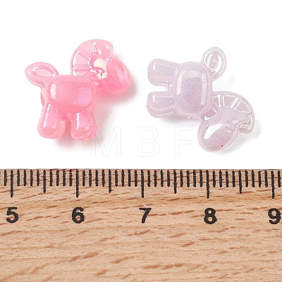 UV Plating Opaque Acrylic Beads OACR-G058-03-1