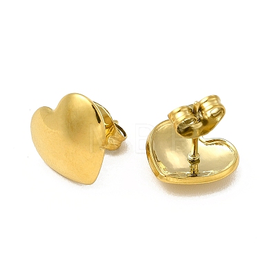 Ion Plating(IP) 304 Stainless Steel Heart Stud Earrings for Women EJEW-I281-07G-1