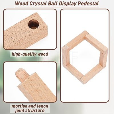 Gorgecraft 2 Sets 2 Styles Wood Crystal Ball Display Pedestal ODIS-GF0001-10-1